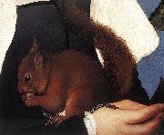 Hans Holbein, Portrait of a Lady with a Squirrel and a Starling